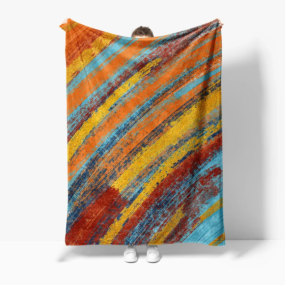 

Абстрактное текстурированное вязаное одеяло с кистью, диван-кровать, ковер, теплый, уютный, домашний декор, подарок