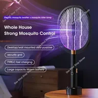 2025 Upgraded 3000V Electric Mosquito Racket With Purple Killer Lamp TYPE-C Rechargeable Bug Fly Swatter