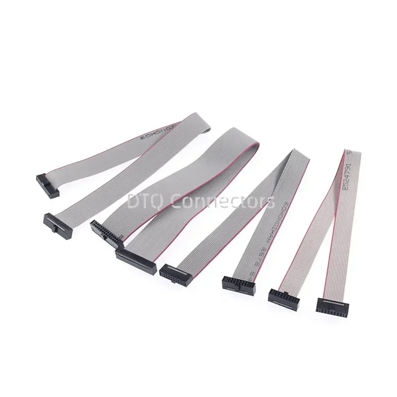 1pcs FC-2.0mm Gray Flat Ribbon Data Cable Pitch FC 6-50 Pin Male Header 10-50cm for DC3 IDC Connector - Custom Length Options