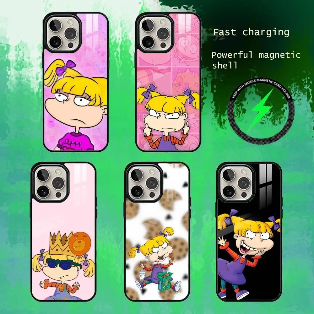 

Rugrat Chuckie Angelica Phone Case For iPhone17,16,15,14,13 Plus,Pro Max Magnetic For Magsafe Wireless Charging