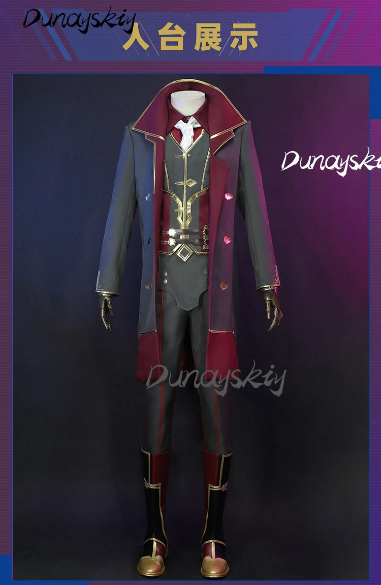 Silco cosplay traje com sapatos casaco roupa jogo lol arcano jinx pai gangland homem adulto role play para o dia das bruxas personalizado