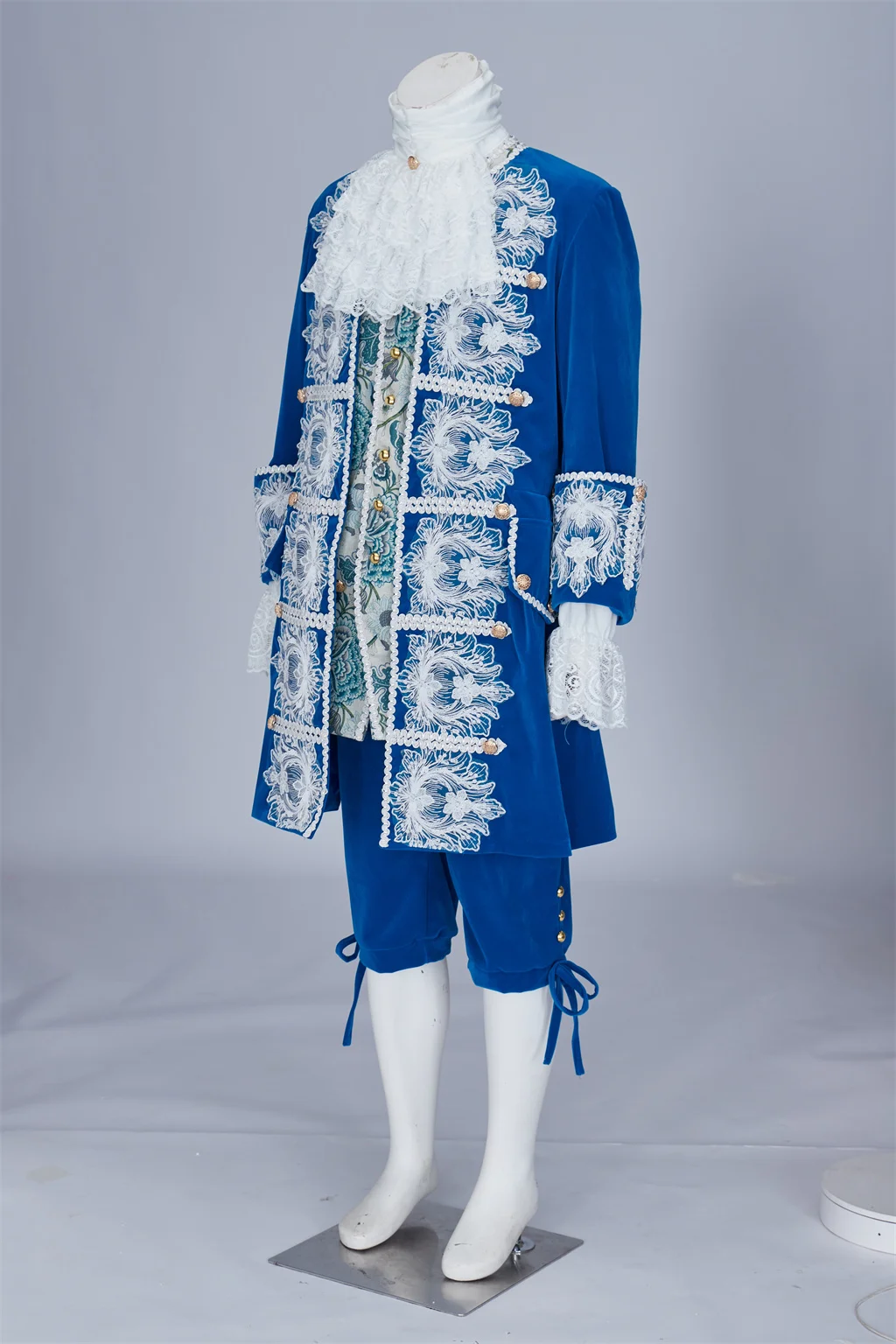 1770s Adult Men Rococo Baroque Louis Χ Ⅵ Era Court King Prince Cosplay Costume Outfits Luxurious Embroidered Uniform Set