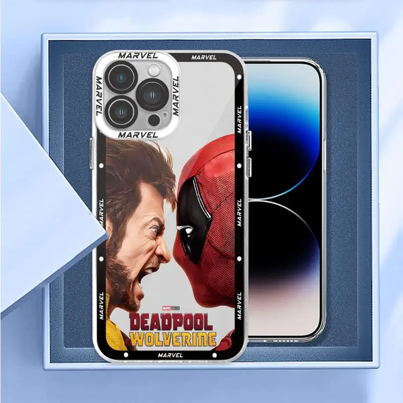 Marvel Deadpool And Wolverine Cover Phone Case for iPhone13 Pro Max SE 8 7 Plus XR 14 15 Pro Max 11 12 Mini XS Max Clear Soft