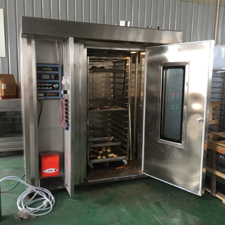 Customized Large Capacity Commercial Bread Factory Rotary Oven for Pita Toast with Steam Trolley Made in China