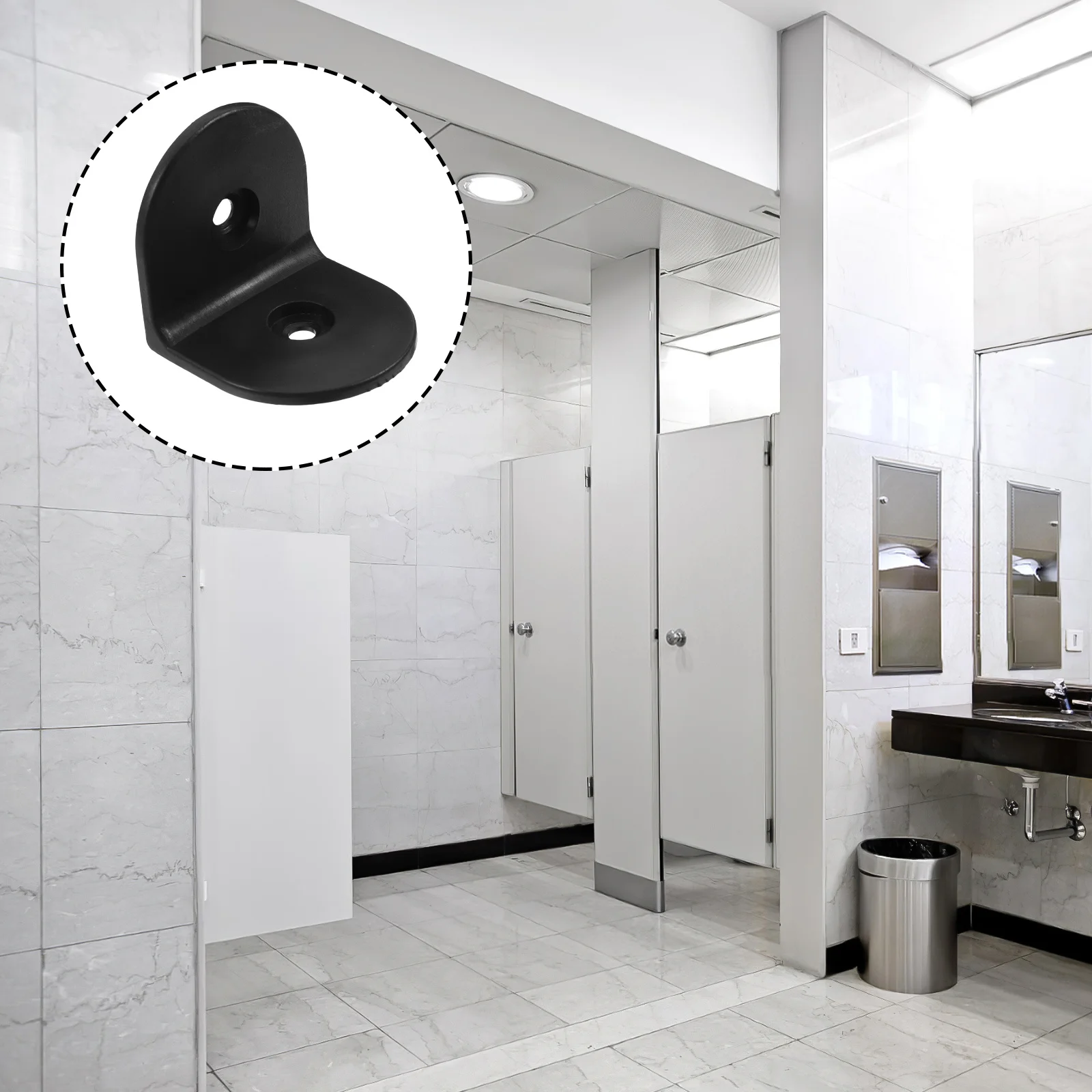 

12pcs L-Shaped Corner Bracket Durable Nylon Angle Braces Heavy Duty Partition Set Bathroom Divider Support Hardware Connector