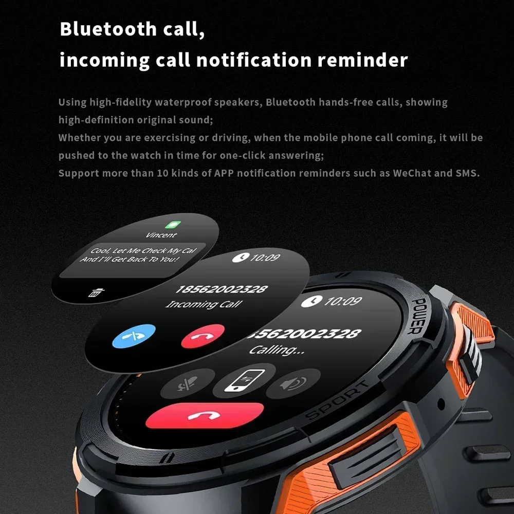 Xiaomi สมาร์ทนาฬิกาสําหรับชายหน้าจอ 1.43 "1ATM กันน้ํา Heart Rate Monitor กีฬา Smartwatch ฟันสีฟ้า Call ผู้หญิงฟิตเนส