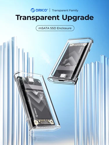 Imagen 2 del producto Adaptador externo transparente ORICO Mini MSATA SSD carcasa a USB 3,2 Gen1 adaptador de 5Gbps para MSATA NGFF SSD para caja de PC