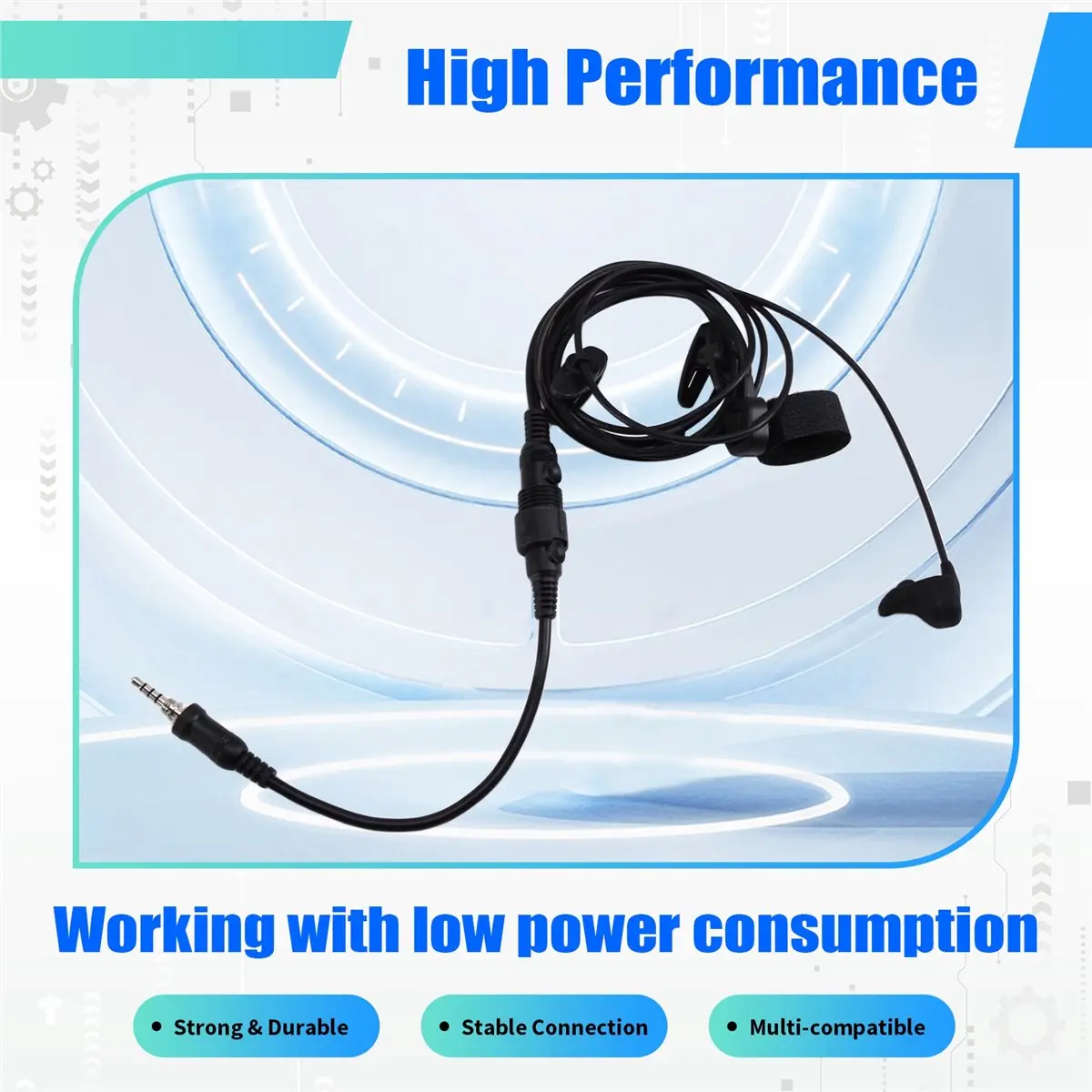 Happy New-  Ear Bone Earpiece Speaker Mic Finger PTT Headset for VX-6R VX-7R