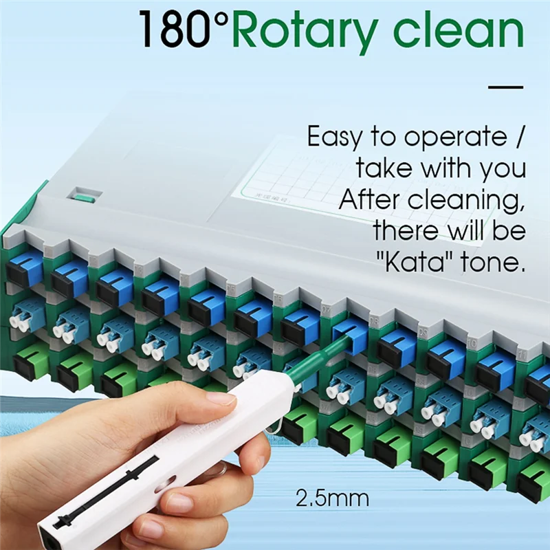 Очиститель оптоволоконных разъемов AA60-2,5 мм SC/FC ST Ручка для чистки одним щелчком мыши Инструмент для очистки оптоволокна