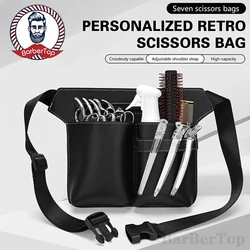 PU Leather Hair Scissor Bag Barber Comb Clip Case Hairdressing Tool Holder Salon Waist Pack Belt Storage Solution Stylists