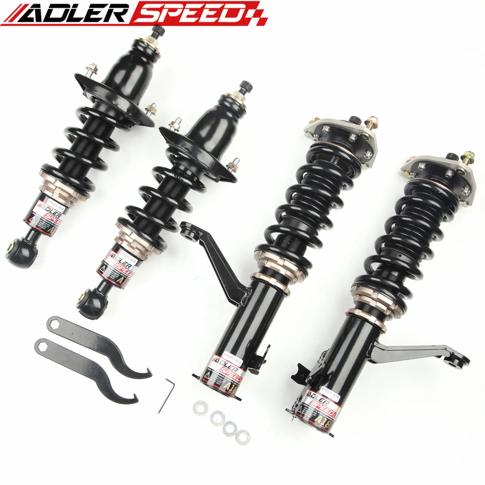ADLERSPEED 18 Damper Adj. Height Coilovers Shocks Kit For Honda Civic 01-05 Acura RSX 02-06