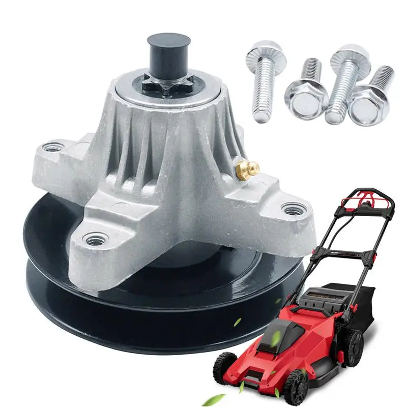 Cutting Deck Spindle Grass Trimmer Deck Spindle User-friendly Metal Construction Trimmer Mower Spindle 4 Threaded Bolts Included