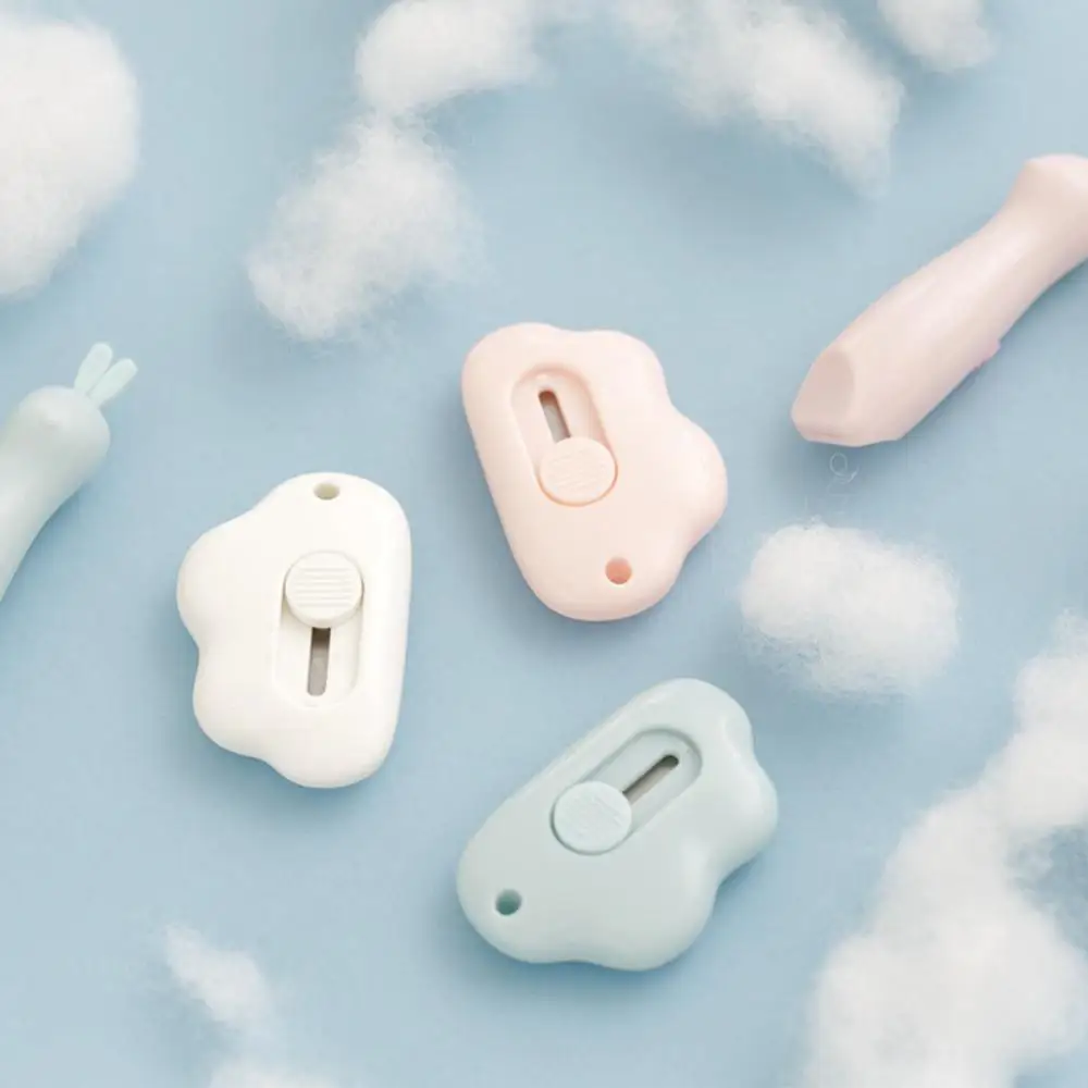 Cute Rabbit Cloud Color Mini Portable Utility Knife Paper Cutter Cutting Paper Razor Blade Office Stationery Cutting Supplies