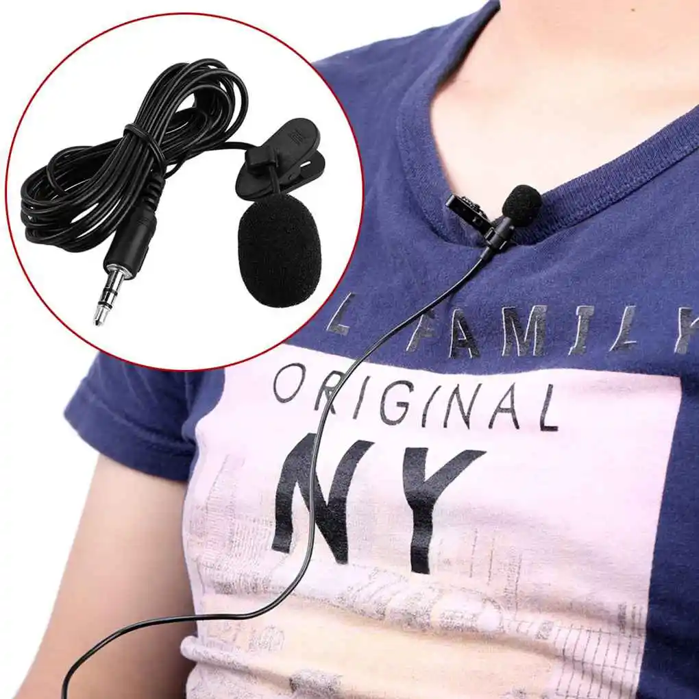 New Car Audio Microphone 3.5mm Clip Jack Plug Mic Stereo Mini Wired External Microphone Lavalier Microphone For PC Laptop 1.5M