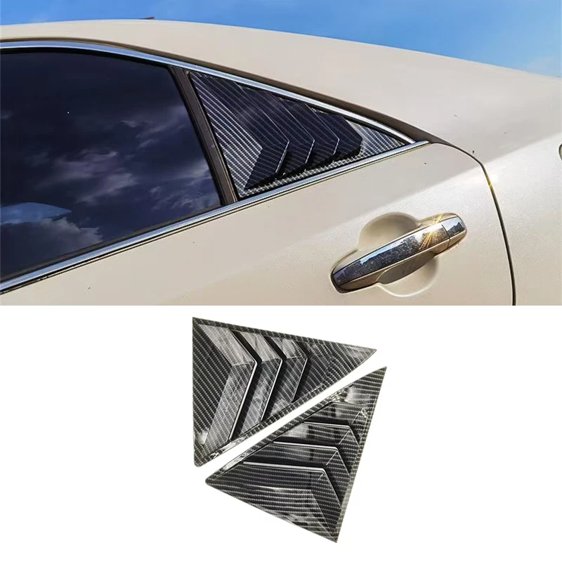 triangular window decorative sticker guide plate ABS 1 pair carbon fiber pattern for Toyota Camry XV50 2011-2018