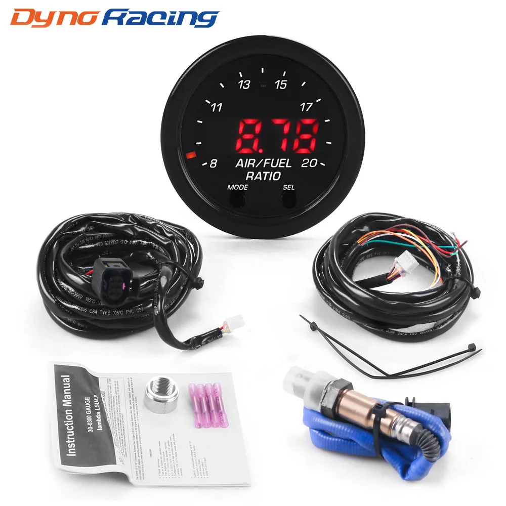 30-0300 X-Series Wideband O2 Air Fuel Ratio Gauge Kit LSU 4.9 0258017025 Oxygen Sensor AFR Sensor Controller Gauge