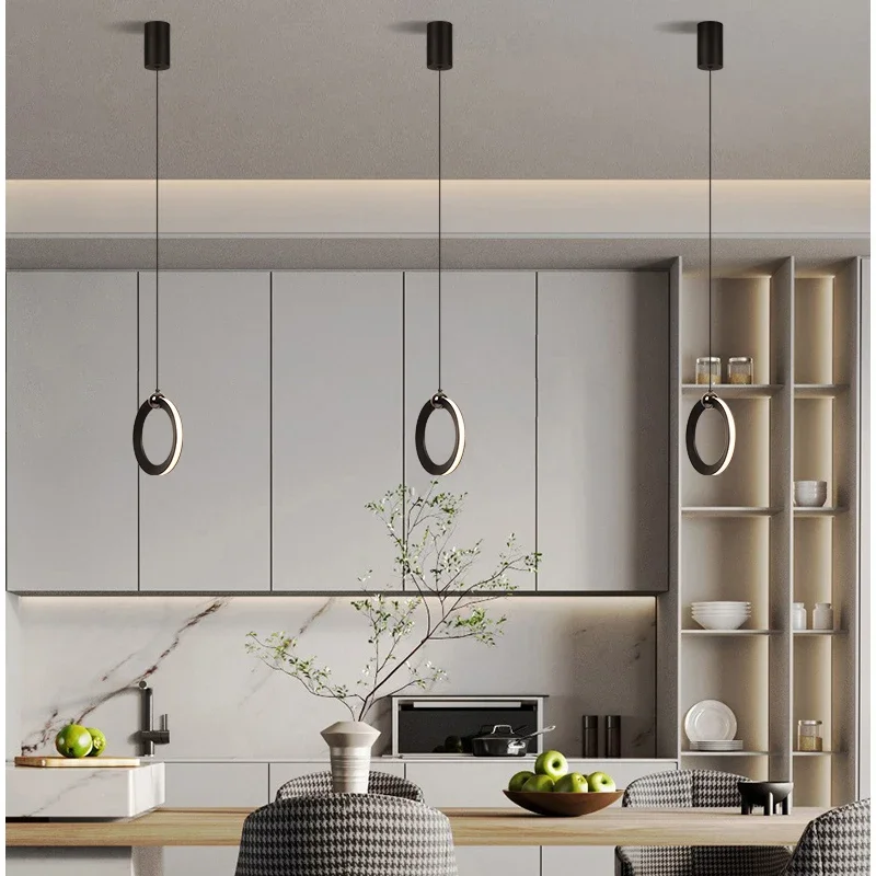 Lamp Modern LED Pendant Light Fixtures, Ring Pendant Lighting For Bedroom Bathroom Living Room, Small Hanging Pendant Light