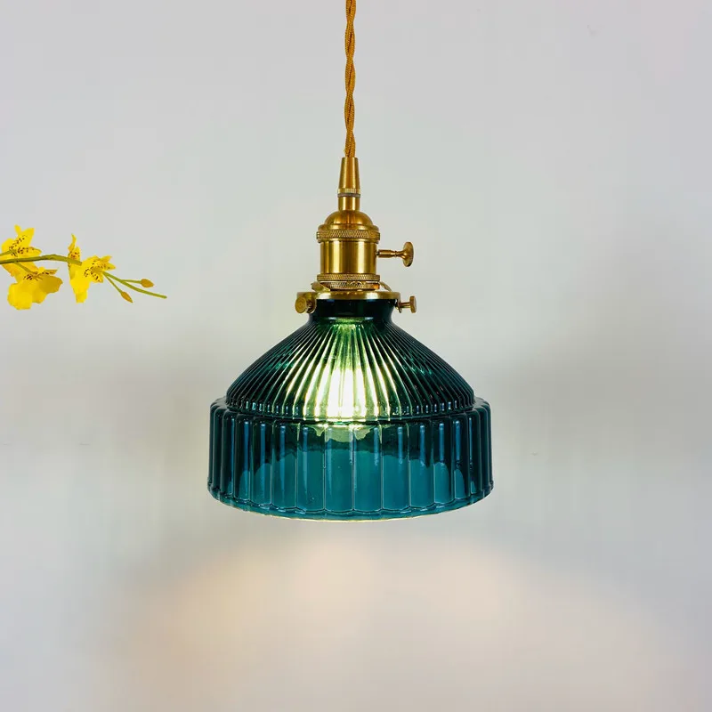 Nordischer Retro-Messing-Glas-Kronleuchter für Homestay, Bar, Restaurant, Nachttischlampe, Kreative und Individuelle Beleuchtung für Café und Schlafzimmer