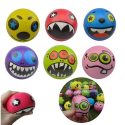 Bolas suaves de expresión para niños y adultos, juguete divertido de esponja para el estrés, exprimir cara sonriente, Grimace, espuma de PU, pelota de juguete deportivo