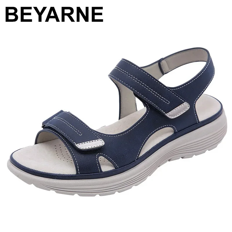 BEYARNE Women Summer Wedges Non-slip Beach Open Toe Breathable Sandals Sport Style Shoes