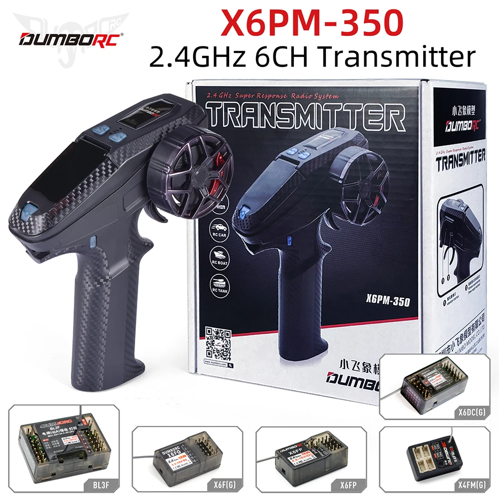 DUMBORC X6PM-350 Kit trasmettitore e ricevitore RC BL3F/X6FG/X6FP/X4FMG 2.4GHZ 6CH RC Gyro