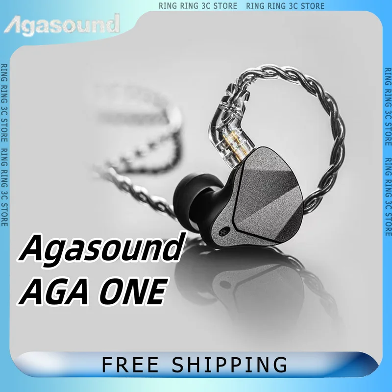 Agasound AGA ONE Wired Headphone HiFI In Ear Balanced Dual Magnetic Coil CNC Comfortable Monitor Headset Custom Music Earphone