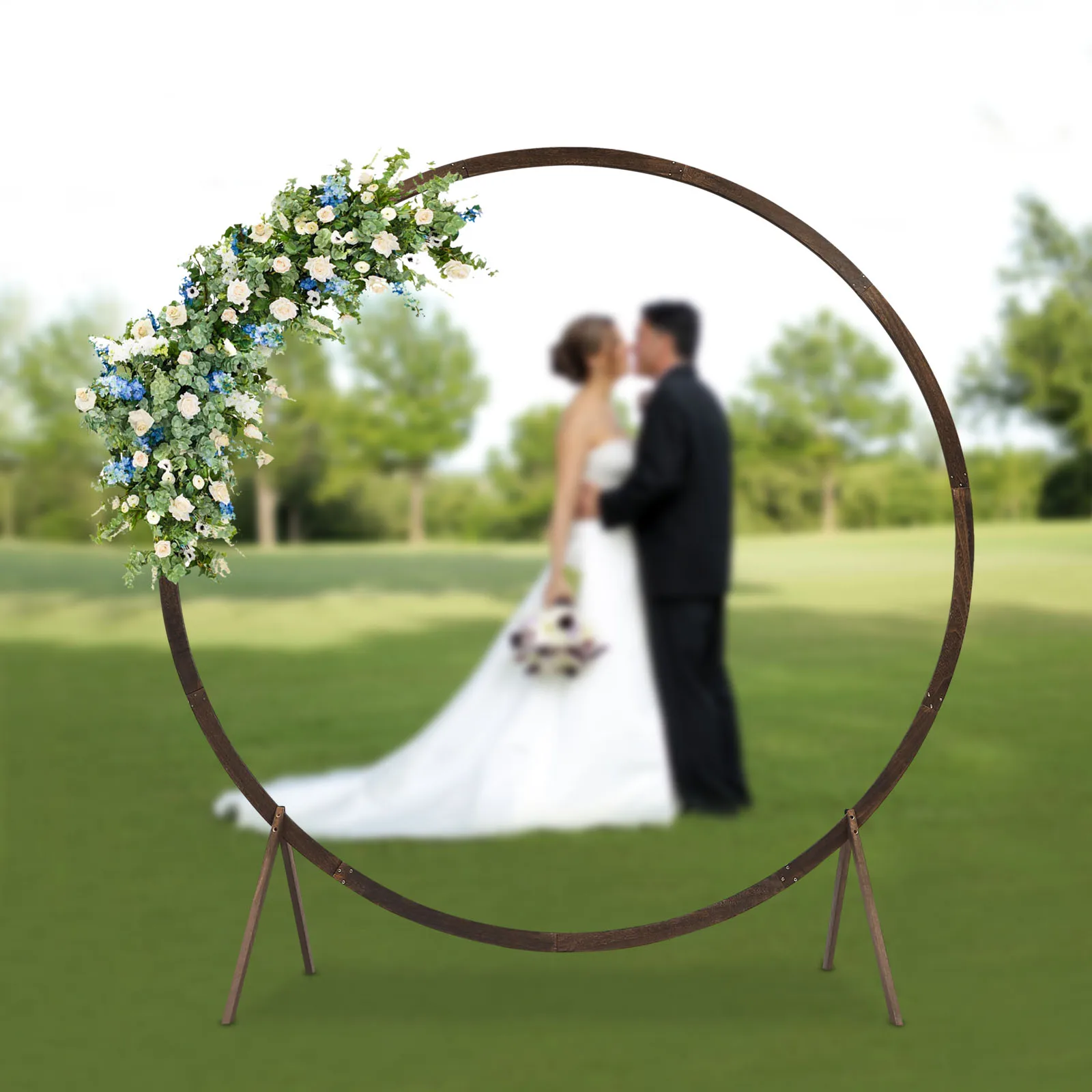 

2.19m/7.2ft Arch Climbing Plants Flower Backdrop Stand Round Rack Wedding Ceremony Outdoor Venue Decor For Photography