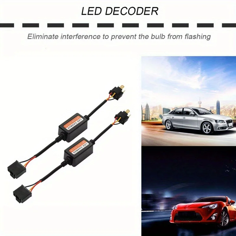 2 Stück LED-Autoscheinwerferlampen H7 H4 H11 H8 9005 HB3 9006 HB4 H1 H3 Decoder-Kabelbaum Canbus-Decoder Fehlerfrei Lastumwandlung – Detail 2