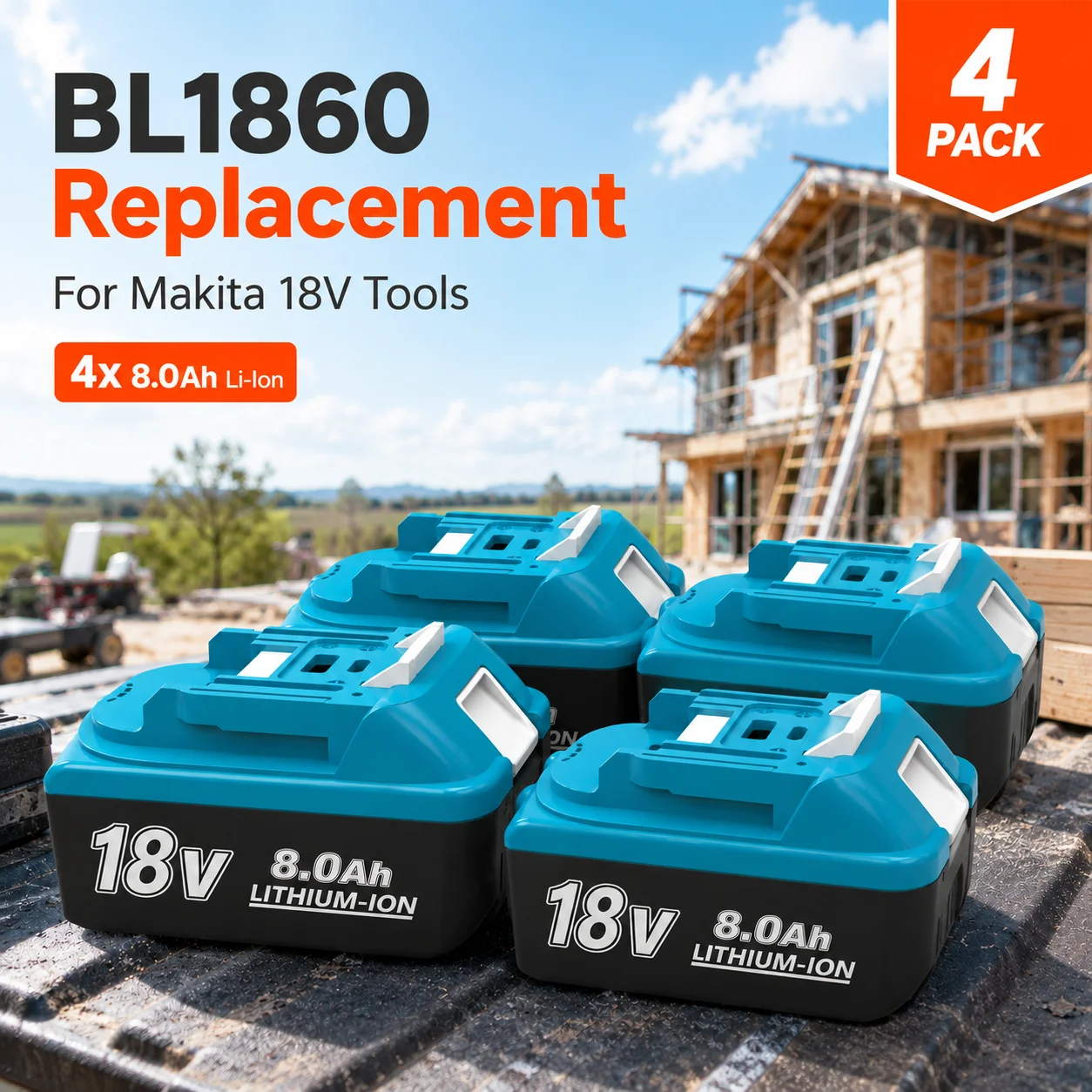 18V 8.0Ahchargeable Battery 18V 6.0Ah Replacement Battery BL1860 BL1850 BL1860B DDF487