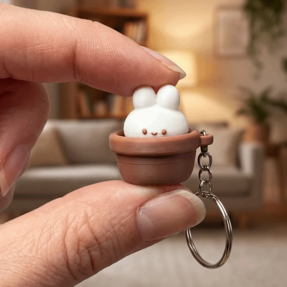 3D Printed Keycap Clicker Pendant Key Ring Funny Keyboard Fidgets Keychain Button Press Duck Panda Fidget Clicker Keychain
