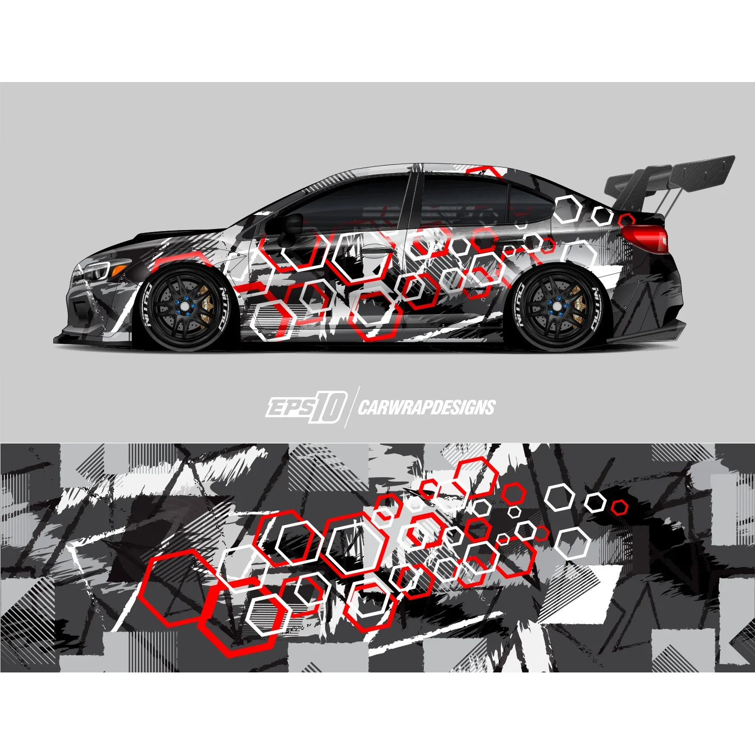 Rally Car Car Full Wrap Sticker Car Decal Decorative Cut Body Racing Graphic Decal Vinyl Wrap Modern Design Red Retro