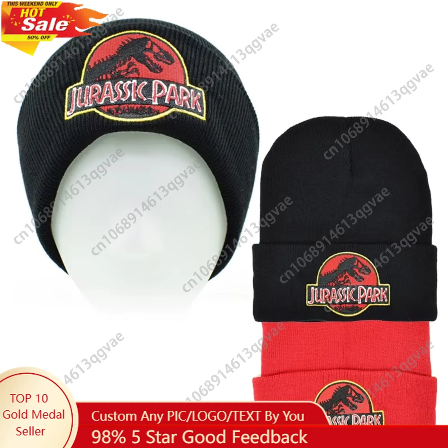 

Jurassic-Park Dinosaur Caps Winter Hat Beanie Cotton Knit Skullies Beanie Hip Hop Outdoor Streetwear Hats Christmas Hat for Fans