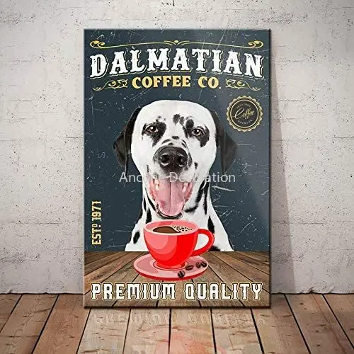 

Dalmatian Dog Coffee Retro Metal Tin Sign Vintage Sign for Home Coffee Garden Wall Decor