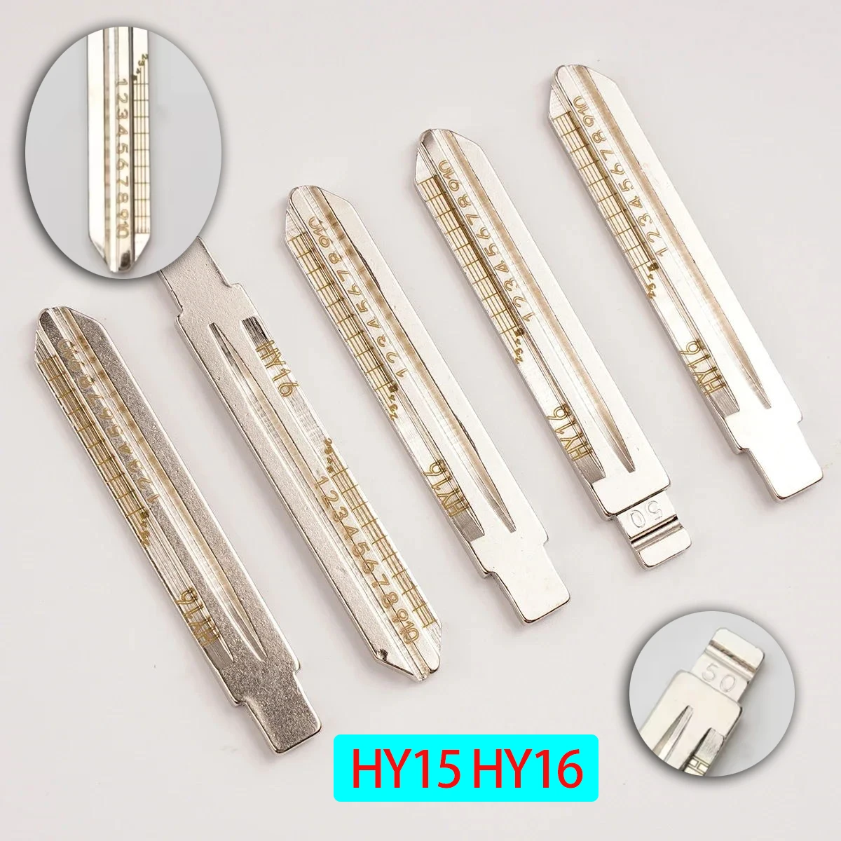 5pcs/lot HY15 HY16 scale mark key blade for Hyundai Engraved Line Key Blade Uncut Blank Scale Shearing Teeth for Kia