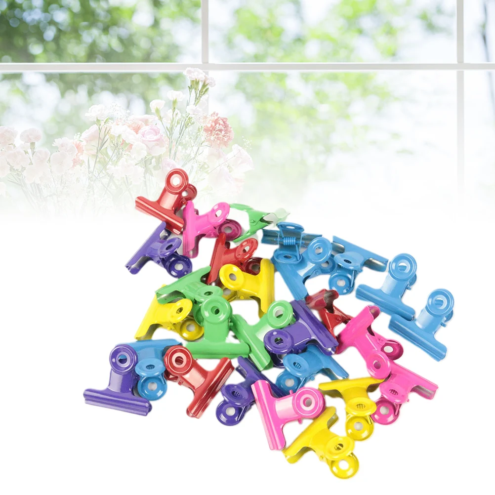 24pcs Metal Clips Bill Holder Storege Clips Lacquered Metal Clips Colorful Metal Clips Mixed Color 22mm