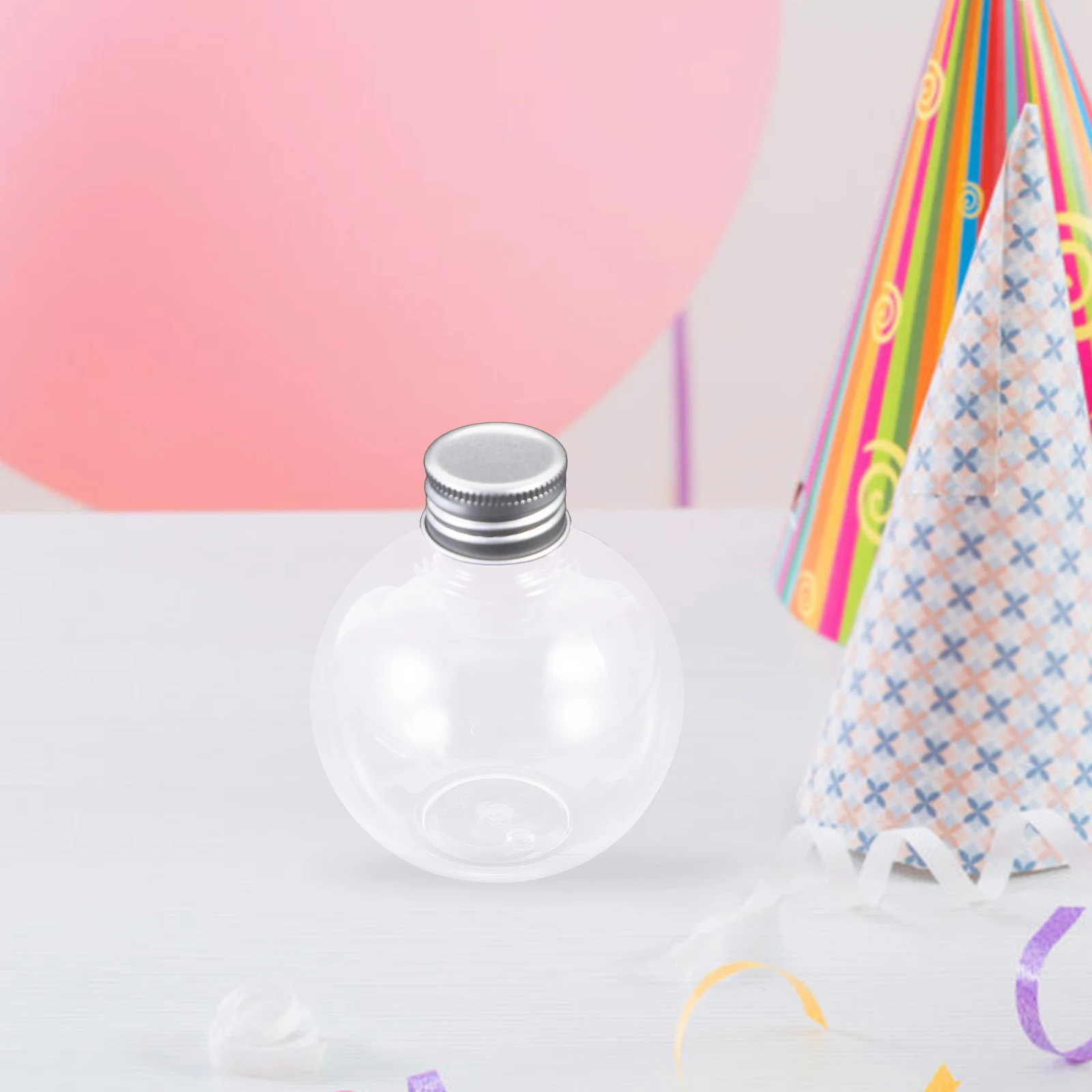 

10 Pcs Ball Light Bulb Bottle Clear Water Reusable Blank Bottles Plastic with Lids Shaped Handcraft Outdoor