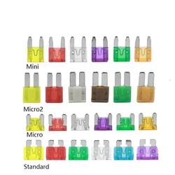 ã40-10PCSãFuses Standard Mini small 2 Car Fuse 2A 5A 7.5A 10A 15A 20A - 50A Amp Clip Fuse Set for Car Truck Mini Small Medium