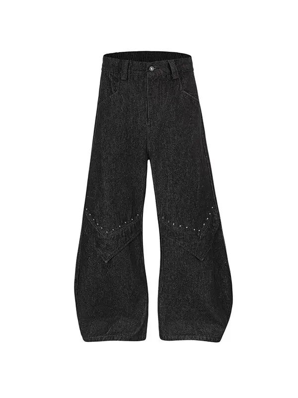 Bla Jeans casual a gamba larga da uomo Faion Versatile semplice design di fascia alta Pantaloni lunghi con coltello ampio drappeggiato allentato