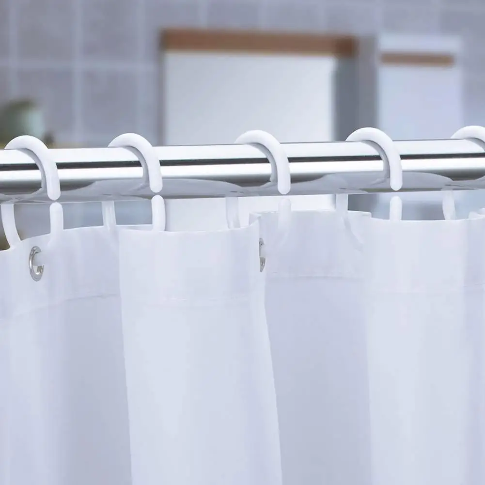 12Pcs Shower Curtain Hook Universal Bathroom Shower Rod C-shaped Ring Hanger Holder Gazebo Mosquito Bathroom Curtain Accessories
