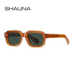 SHAUNA Retro Square Women Luxury Polarized Sunglasses Fashion Clear Anti Blue Light Eyewear Men Punk Shades UV400 Sun Glasses