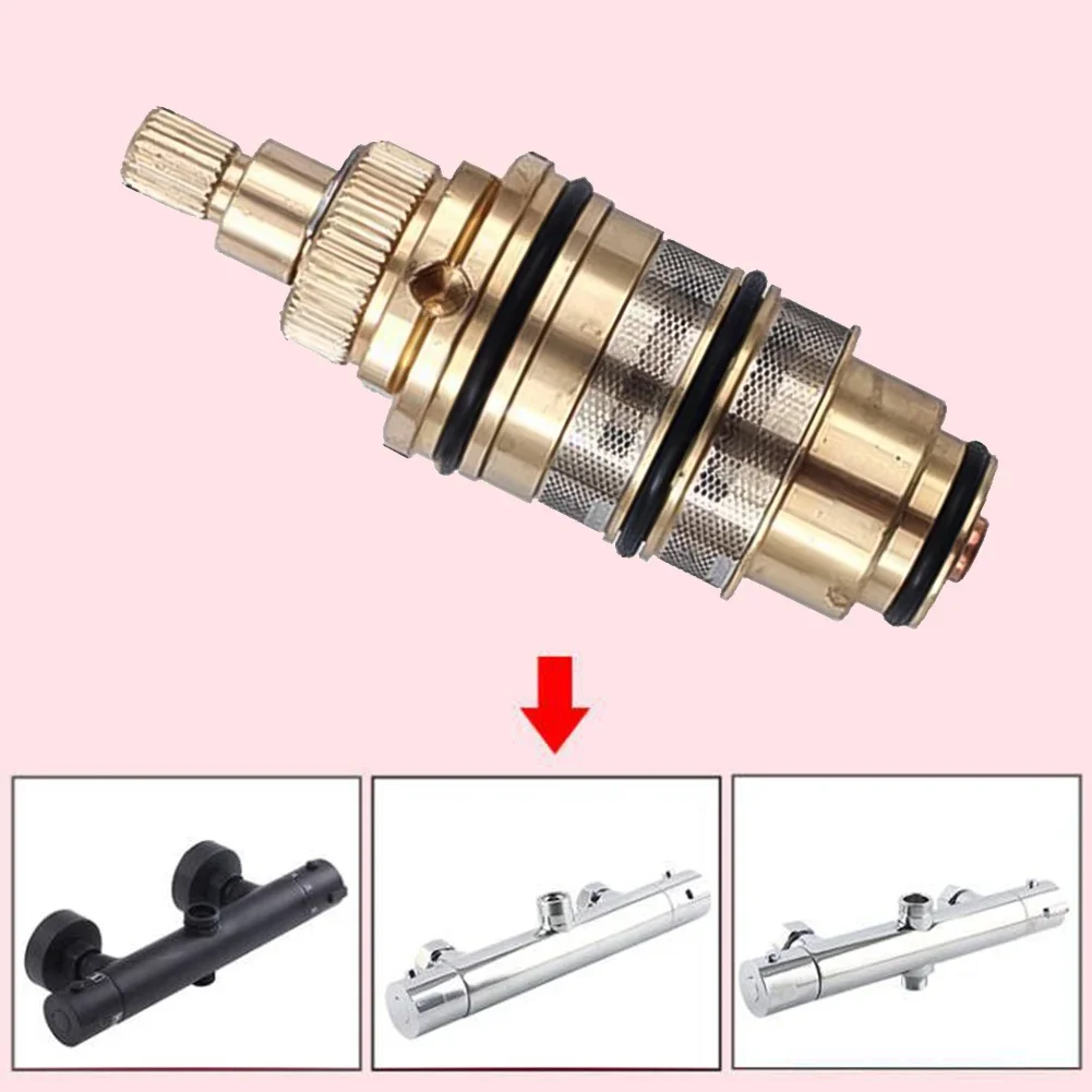 Brass Replacement Thermostatic Cartridge Shower Mixer Valves Bar Repair Kit Bathroom Water Temperature Control Faucet Cartridge - Image 4