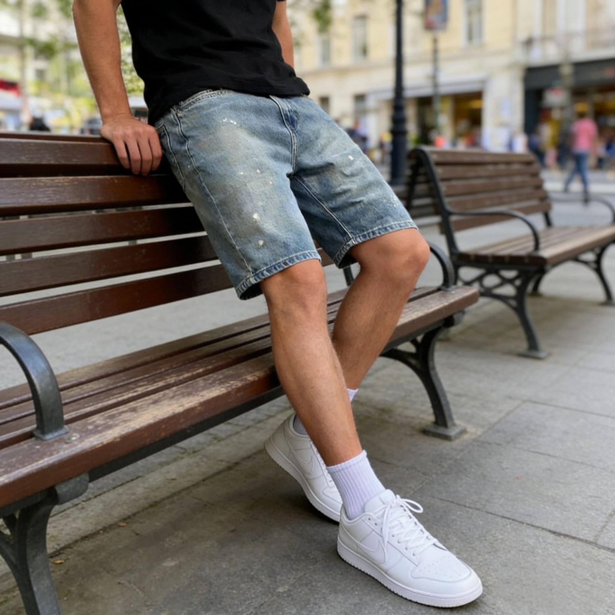 กางเกงยีนส์ขาสั้นผู้ชายสไตล์อเ - Men Fashion Jeans บทวิจารณ์และราคา