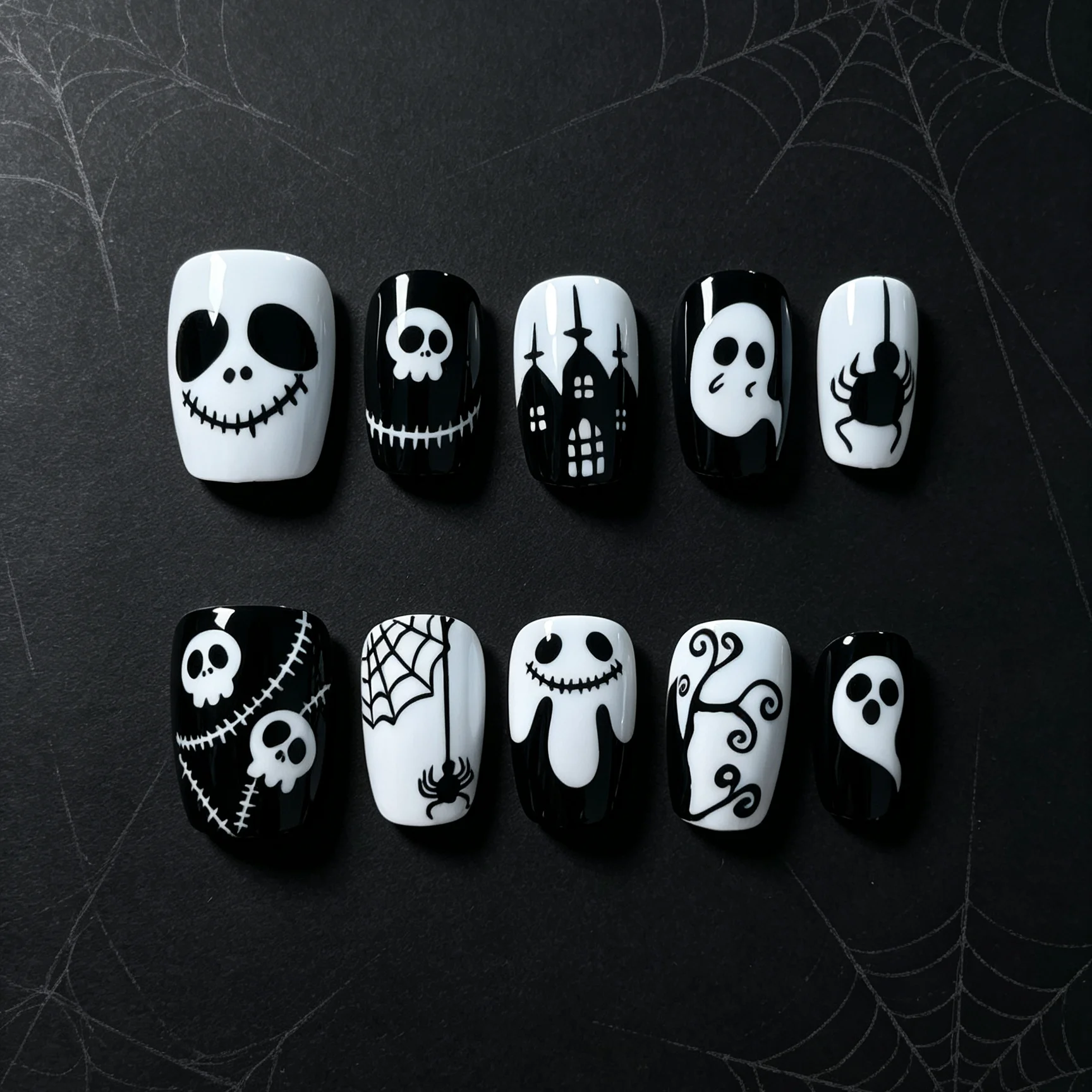 10 Handmade Pressed Short Squa - Nail Art Fake review and price
