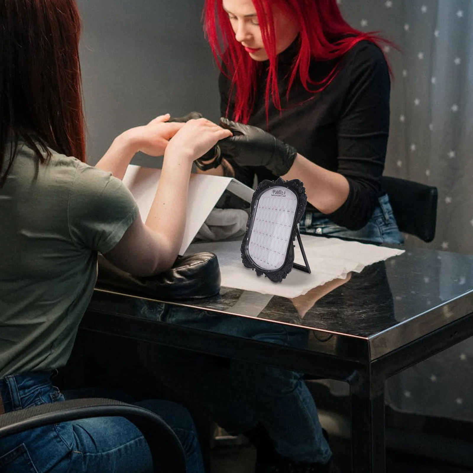 Tabellone per manicure europeo da 3 pezzi Materiale ABS durevole Strumento per unghie di pregevole fattura Tabellone per unghie finte Strumento per unghie