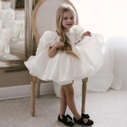 Eightree Ivory Flower Girls Dress For Wedding Party Girl First Holy Communion Dresses Short Special Occasion Dress Customized