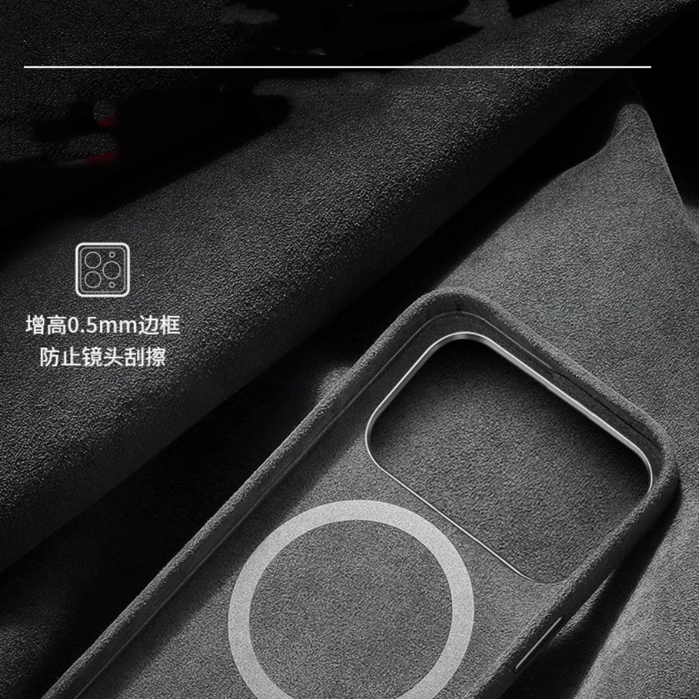 Genuine Italy Suede Leather Back Case for iPhone 18 Pro Max 18 Pro Business Cover