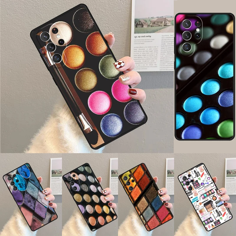 Makeup Eyeshadow Palette phone case Cover For Samsung Galaxy S24 Ultra S21 S22 Ultra S8 S9 S10E Note 10 Plus Note 20 FE S23