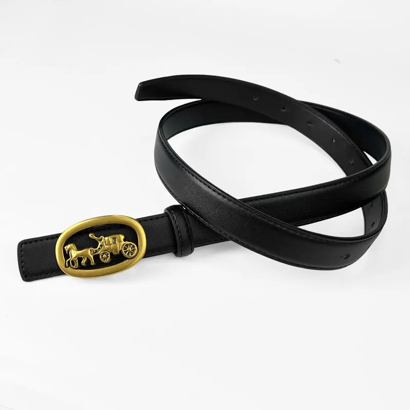 حزام نحيف على شكل عربة نسائية - حزام PU مصمم متخصص مع مدرب عتيق، خيارات متعددة الألوان للجينز والسراويل القصيرة، هدية #1