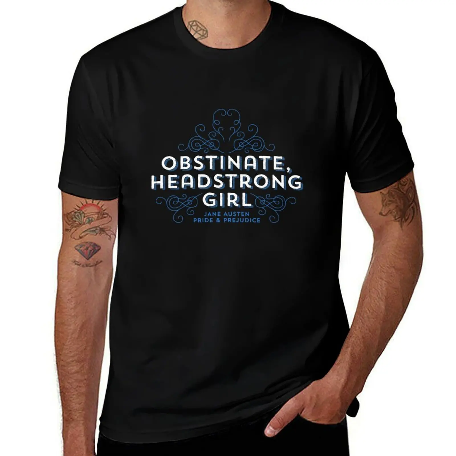 

Футболка Jane Austen Obstinate Headstrong Girl, хлопковые футболки, мужская футболка из 100% хлопка, мужские футболки для мужчин, облегающая футболка