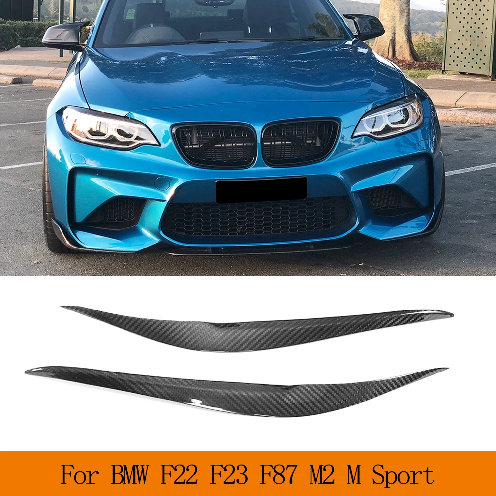 F23 Car Headlamps Eyebrows Eyelid for BMW F87 M2 220i 228i M235i M240i 2-Door Coupe 2014 - 2018 Dry Carbon Headlight Sticker